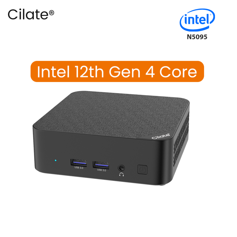 Cilate-Mini PC M950 Alder Lake N5095, ordenador de escritorio para juegos, windows 11, SSD de 256GB, WIFI5, BT4, intel core