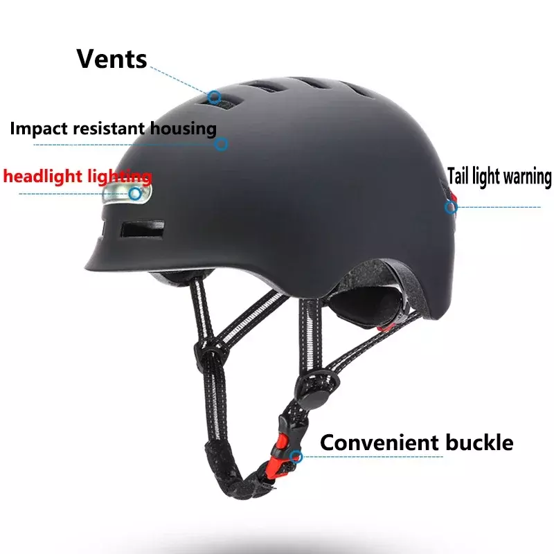 Helm sepeda listrik Pria Wanita, lampu belakang pintar sepeda gunung, skuter jalan MTB untuk olahraga perkotaan 2022
