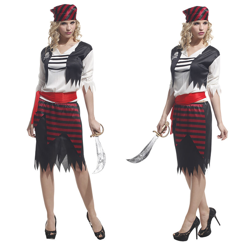 Adult Halloween Pirate Costume Female Drama Stage Performance Captain Jack Role Playing Costume