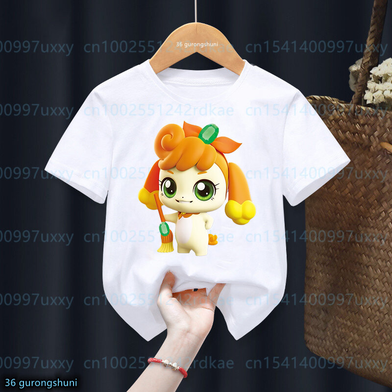 귀여운 소녀 티셔츠, 재미있는 애니메이션, 타이니 핑 만화 그래픽 프린트 여아 의류, 패션 키즈 티셔츠, 귀여운 아동복
