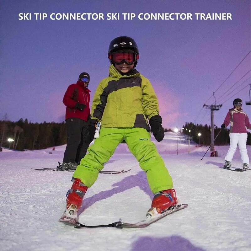Conector de punta de esquí para principiantes, Ayuda de entrenamiento de esquí para niños y adultos, Conector de cabeza de esquí al aire libre, accesorios deportivos para Snowboard, Invierno