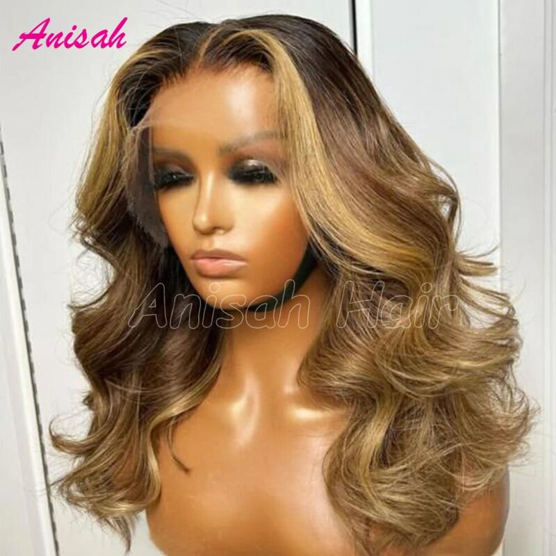 Brazilian Virgin Hair Ombre Lace Frontal Wig Glueless Colored Highlight Lace Front Human Hair Wigs For Women Pre Plucked