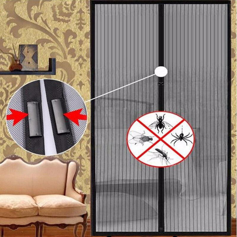 Zomer anti muggen insectenvlieg gordijnen net deurscherm keukengordijnen ployester fiber gordijnen mesh scherm magneten