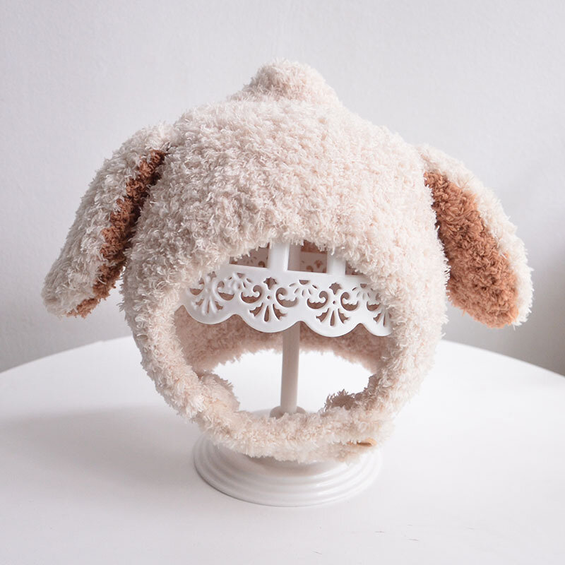 2023 śliczna dziecięca pluszowa czapka jesienno-zimowa króliczka czapka czapka z czapką koreańska kreskówka króliczek dla dzieci chłopiec dziewczynka ciepłe nakrycia głowy