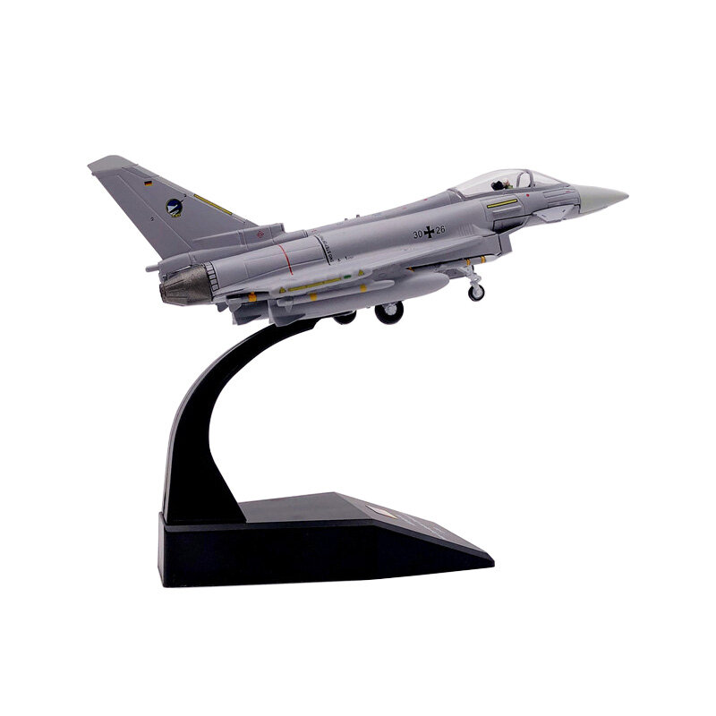 Tufão avião de combate Modelo, Metal Militar lutador, Modelo Diecast, Coleção Presente, EF2000, 1: 100 Escala