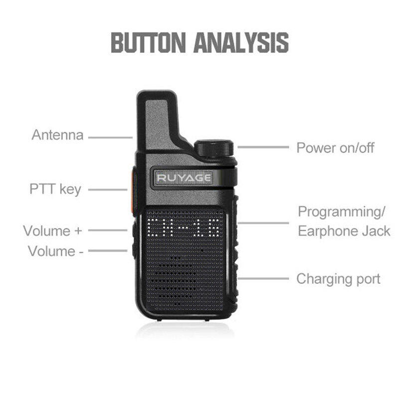 PMR-Walkie Talkie portátil 446, Mini Radio de comunicación Profesional, transceptor de Radio bidireccional, calidad Ruyage Q2