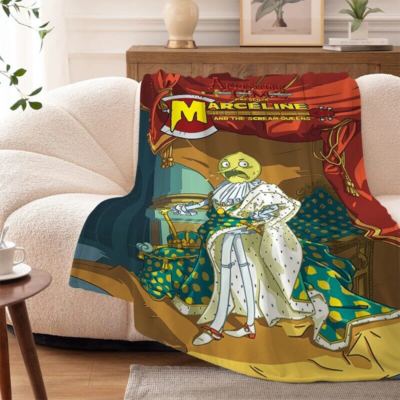 Fofo macio microfibra cobertores cama, sofá quente, joelho velo, flanela sesta, cama casal cobertor, A-Adventures Time, Camping, King Size