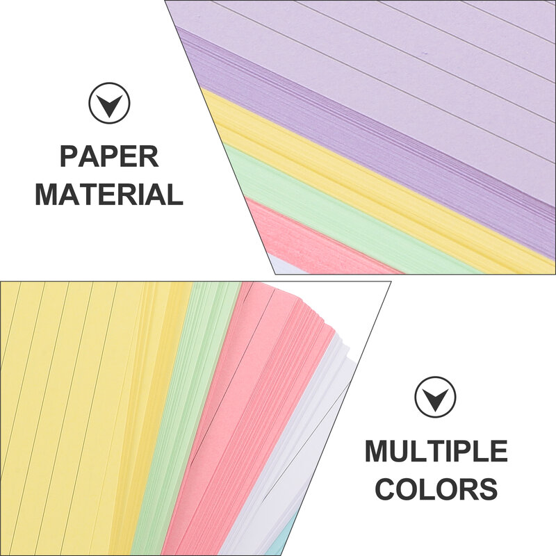 300 Sheets Colored Index Cards Colorful Learning Flashcards Make Your Own Notepad Memory Stationery Office School Supplies