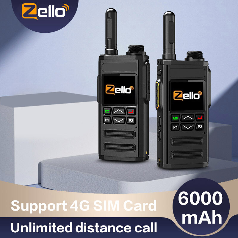 Zello Walkie Talkie 4g Sim kartu WiFi ponsel jaringan Radio jarak jauh 100 mil profesional POC Walkie Talkie