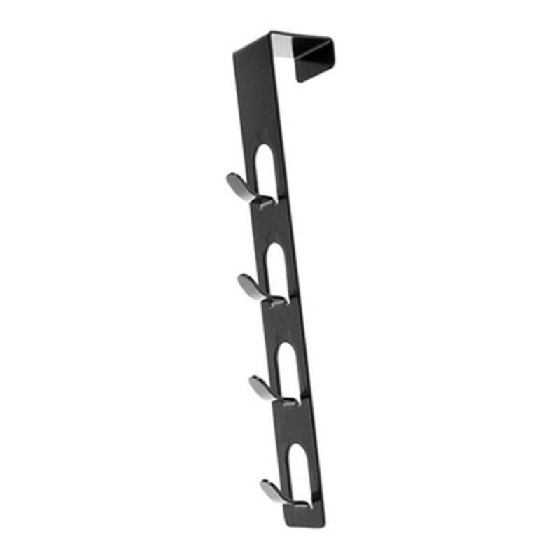 Over The Door Hook Hanger Iron 4 Hooks Punch Free Vertical Organizer Rack For Bathroom Wardrobe Kitchen