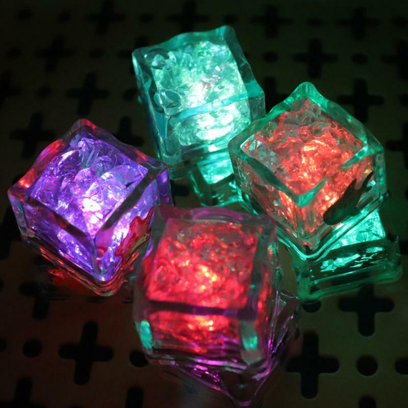 Cubos de hielo iluminados para bebé, luces Led intermitentes de colores, juguete luminoso para Baño