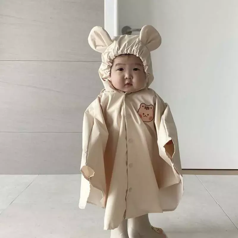 어린이용 귀여운 곰 방수 비옷, 어린이 비옷, 한국 2024, 1-4 세 어린이