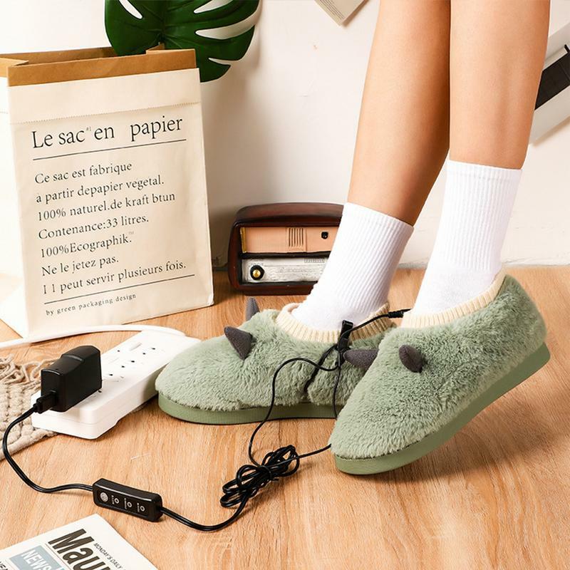 Podgrzewane kapcie elektryczne podgrzewane kapcie ogrzewacz do stóp USB buty podgrzewane pantofle dla mężczyzn kobiety ciepłe zimowe prezenty świąteczne