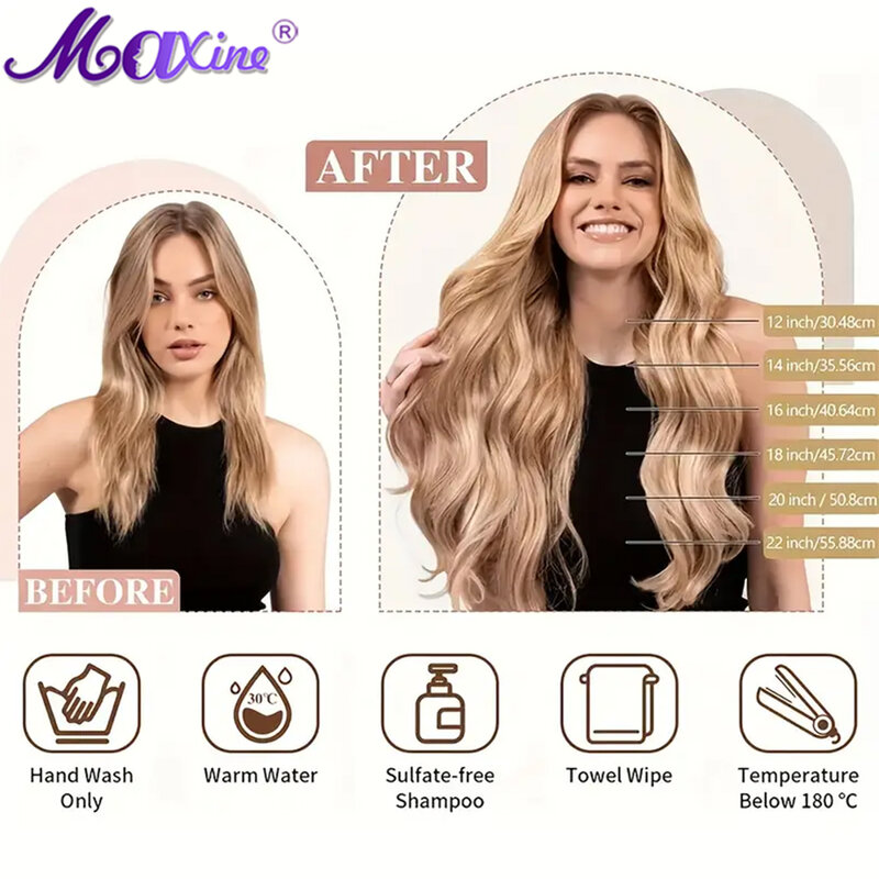 Maxine-extensiones de cabello humano Remy para mujer, microextensiones de cabello con lazo, liso, Micro Link