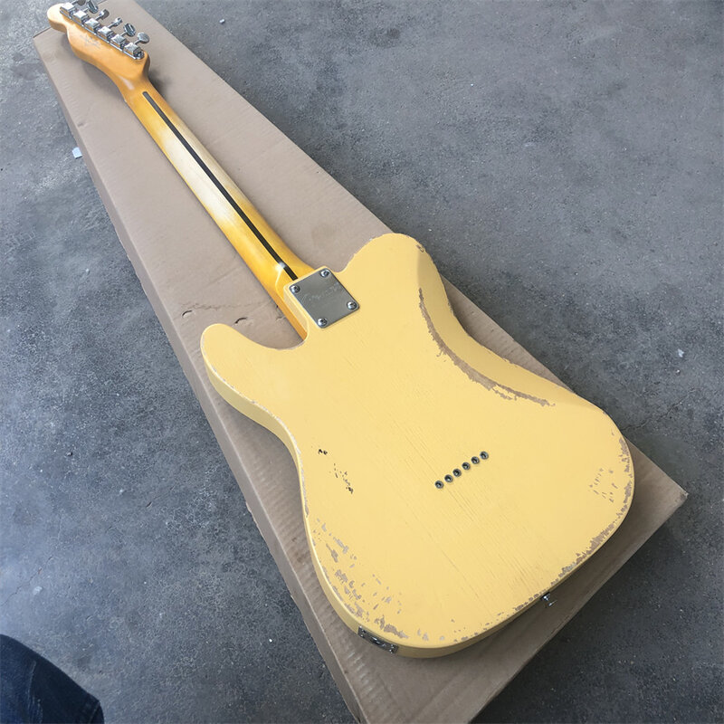 애쉬 옐로우 일렉트릭 기타, 실제 사진, 맞춤형, 공장 도매 및 소매 무료 배송