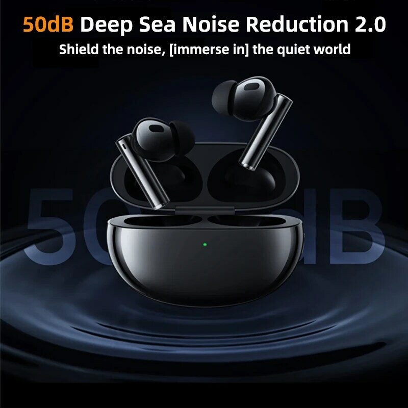 Headphone Bluetooth Air 5 Pro realme Buds, versi Global 50DB peredam kebisingan aktif LDAC Bluetooth 5.3