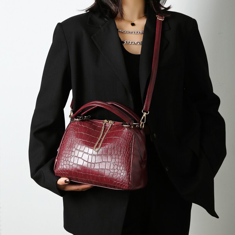 Bolso de mano de cuero Vintage de gran capacidad para mujer, bolso de hombro de diseñador de lujo, bolso de mano informal de marca, bolso de mensajero para mujer