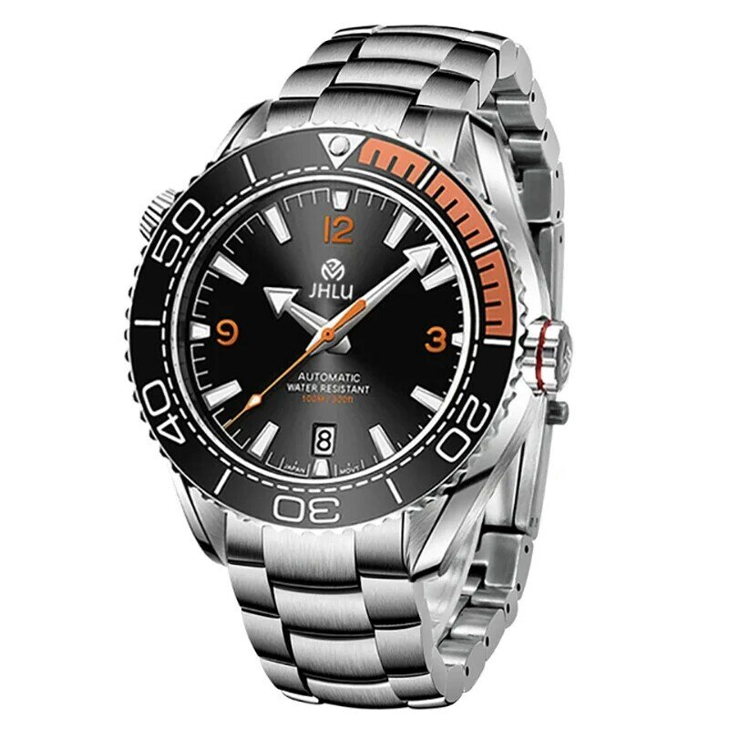 Jam tangan mekanis pria Fashion asli Seamaster 600 jam tangan bisnis bermerek kaca safir melengkung tahan air