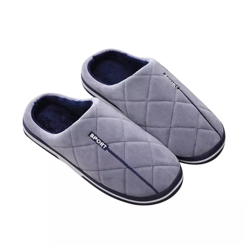 Size 47-50 Big Size Slippers Autumn Winter Men's Cotton Slippers Extra Large Size Home Cotton Shoes Warm Men Slippers Shoes