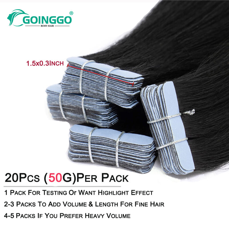 Balayage Tape-In Hair Extensions, Body Wave, Natural Black Highlight, Chestnut Brown, Tape Ins, 2.5g par pc, 20pcs