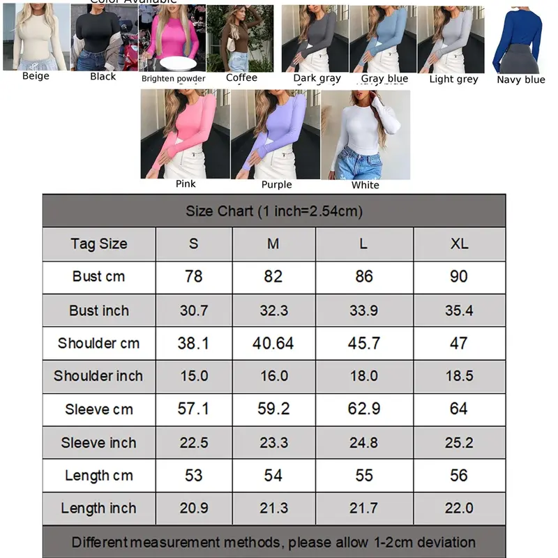 Women Long SleeveT Shirt Slim Fit Pullovers Pullovers Basic Clothes Crop Top