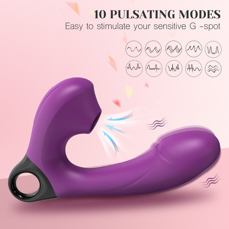 Vibrator Dildo g-spot kuat 15 mode, produk dewasa mainan seks wanita Stimulator vakum Cup penghisap klitoris untuk wanita