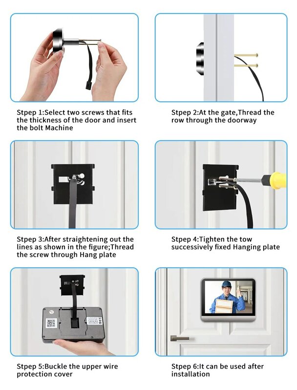 Tuya-Peephole sem fio câmera de segurança para casa inteligente, segurança-proteção, Wi-Fi, Peephole, 3MP, vida inteligente, noite telefone PIR, 4,3"
