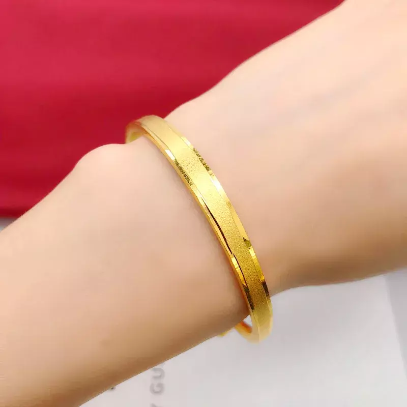 Женский матовый браслет из 18-каратного золота с имитацией под золото 100% пробы