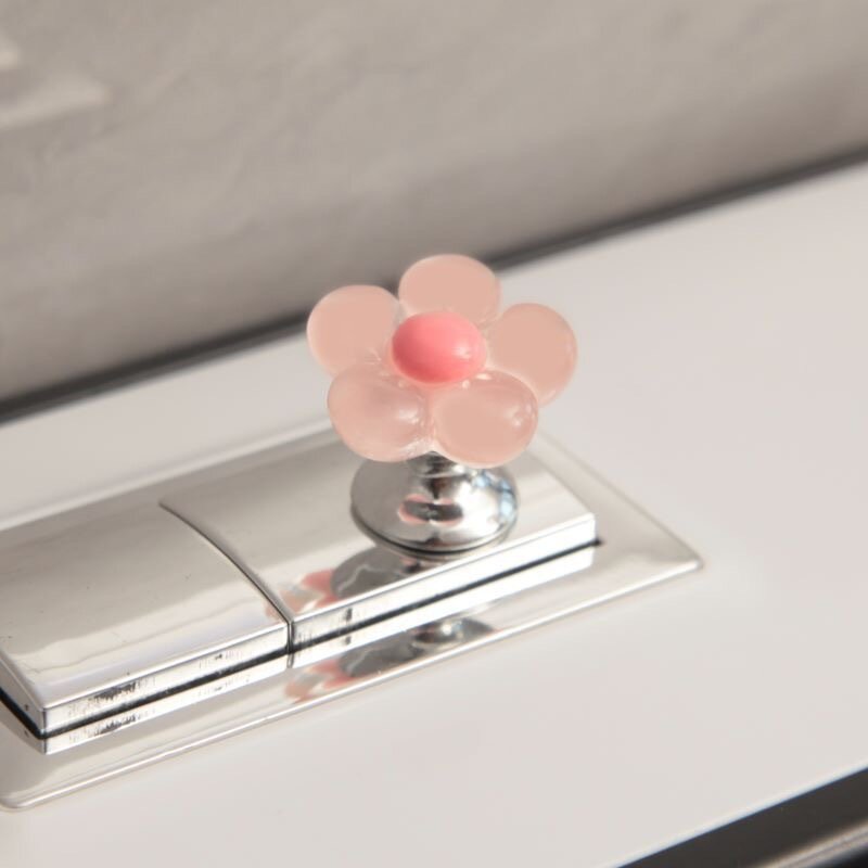 Ins Cute Flower Toilet Presser Creative Nail Protector Bathroom Flush Switch Button Bathroom Decorative Accessory Supplies