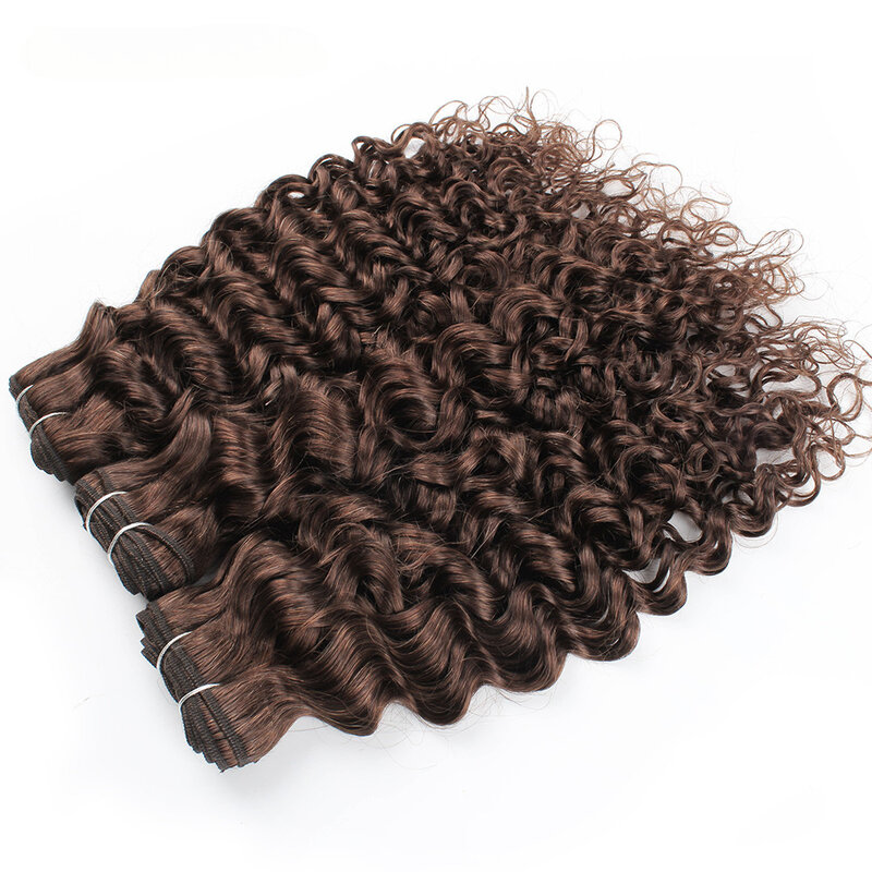 2/3 Bundles Chocolate Brown Water Wave Remy estensioni del tessuto dei capelli umani 10-24 pollici qualità morbida senza grovigli MOGUL Hair