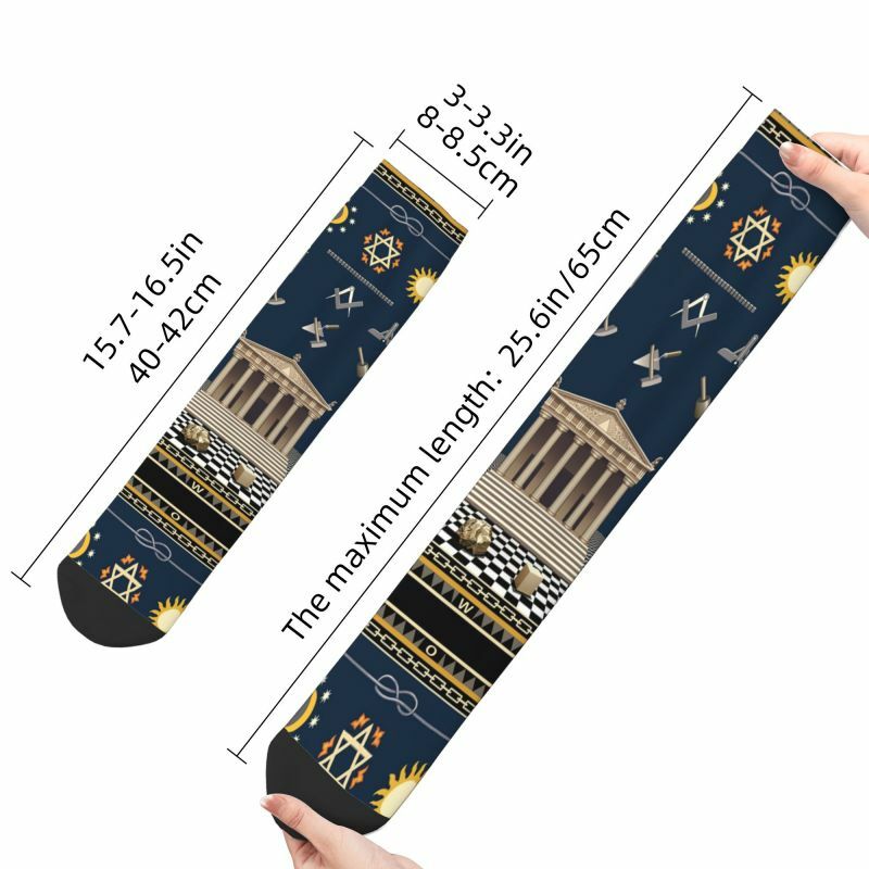 Носки унисекс с изображением масонской доски для мужчин и женщин, Смешные Классические носки с масонским символом, весна-лето-осень-зима