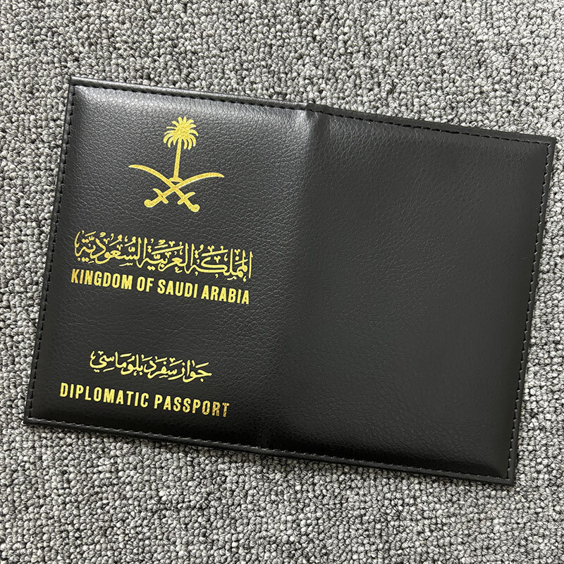 Sampul Paspor Diplomatik Arab Saudi Sampul Kulit Pu untuk Wanita dan Pria Fashion Paspor Pelindung Paspor