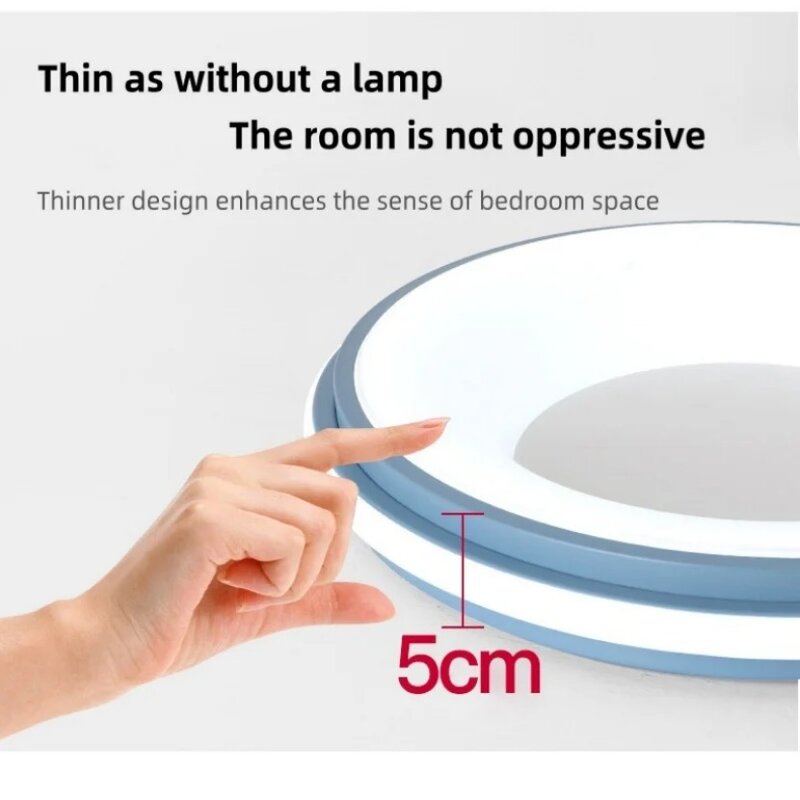 Lampu plafon LED Nordic, lampu hias Macaron bulat kreatif Modern 30W 36W untuk kamar tidur ruang tamu lorong pencahayaan rumah