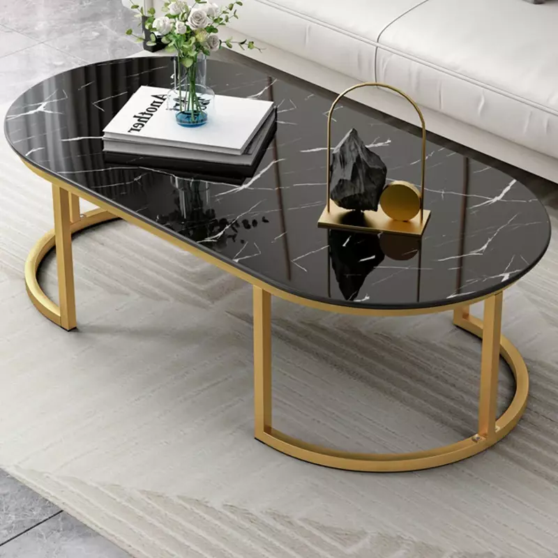 Tables basses minimalistes en marbre pour salon, canapé moderne, créatif, service bas, articles ménagers ronds de luxe