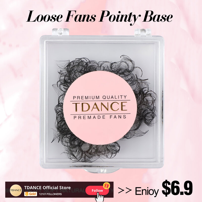 TDANCE 500Fans Pointy Base Loose Fans Professional Medium Stem Sharp Thin  Premade Volume Fans Pointy Base Eyelash Extensions
