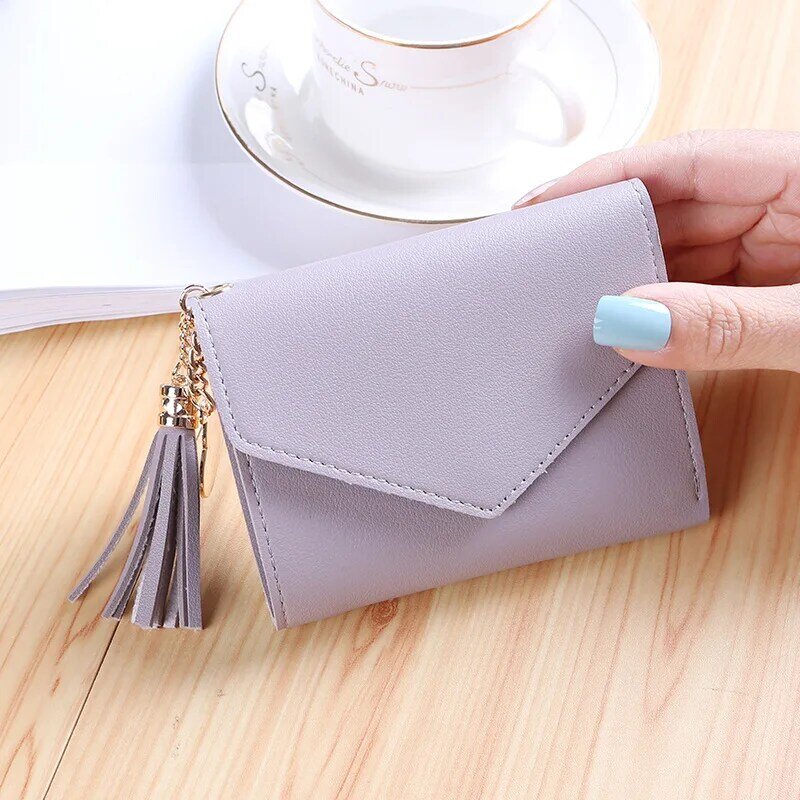 Women's Wallet Tassel Short Wallet 2023 New Fashion Purse Mini Students Lovely Wallet for Girl Clutch Bags monedero mujer