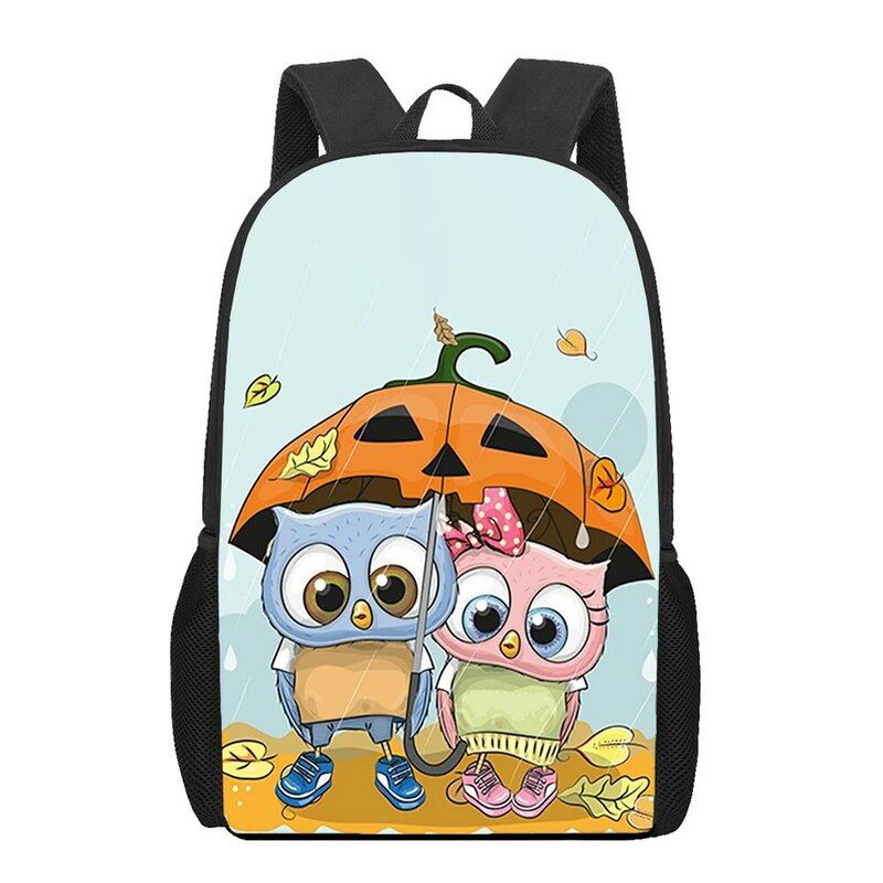 Kreskówka para śliczne sowy z nadrukiem 3D torby szkolne dla dzieci plecak dla dzieci dla dziewcząt chłopcy uczniowie torby na książki tornistry