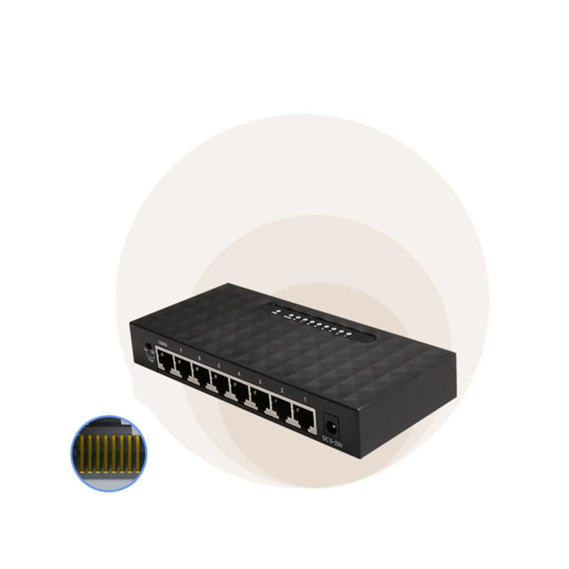 8 Poort Gigabit Switch Ethernet Switcher Hoge Prestaties 1000Mbps Netwerk Switch Rj45 Hub Internet Injector Eu Plug