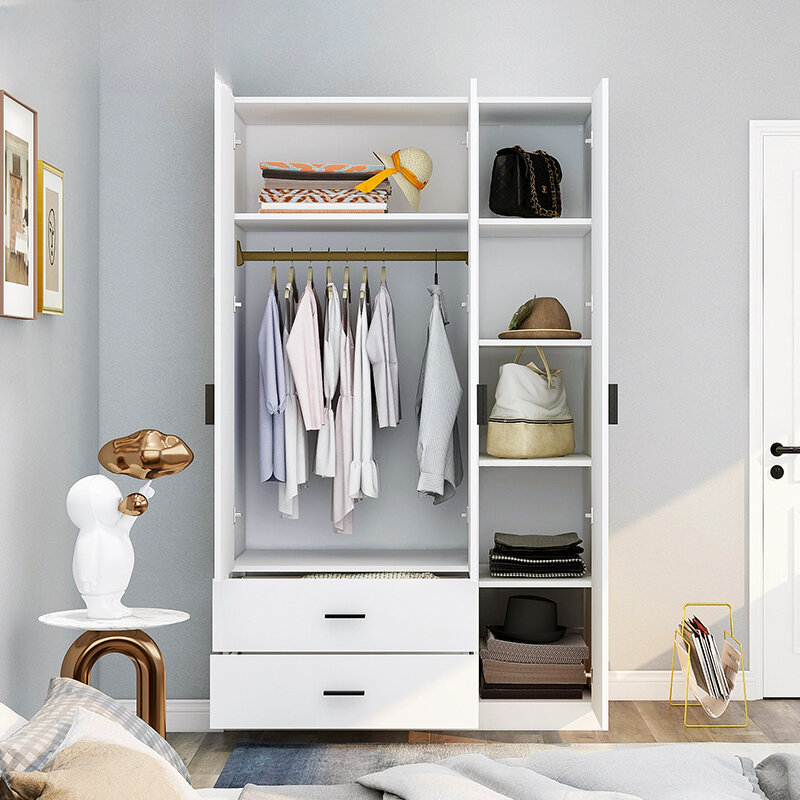 Minimalist modern wardrobe, household bedroom, children's wardrobe, storage cabinet, small wardrobe, three door storage cabinet