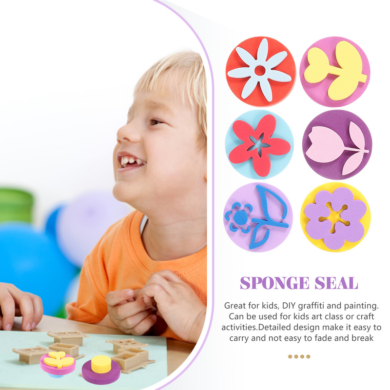 6 Pcs Painting Kids Stamps Seal DIY Painting Kids Stamps Stamps Children Doodle Graffiti Tool
