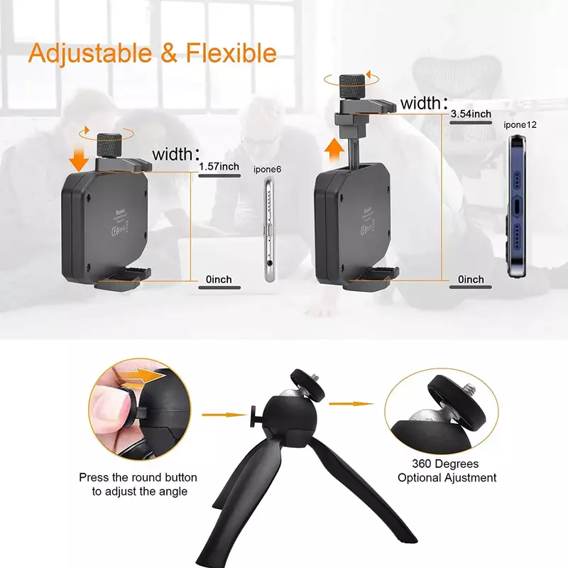 Comica CVM-WS50 Wireless Smartphone Microphone Handheld Microphone UHF 6 Channels Wireless Lavalier Mic System Portable