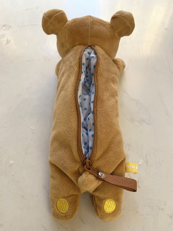 Kawaii Rilakkuma kotak pensil mewah untuk anak perempuan anak-anak sekolah Korilakkuma beruang Anime kotak pensil lucu kantung Organizer tas pena