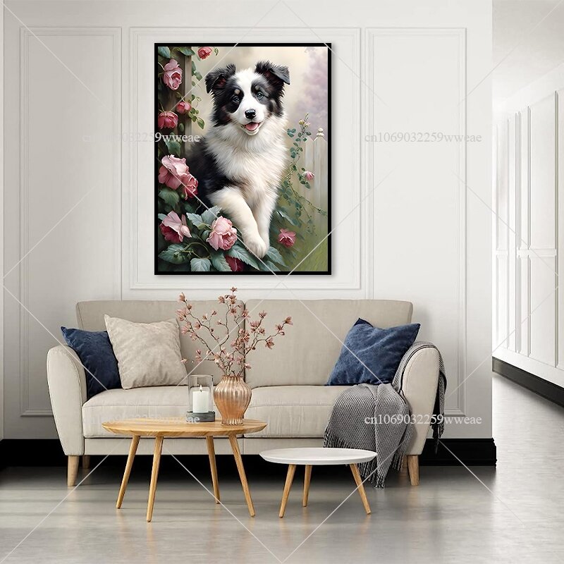 Fai da te pittura diamante cuccioli fiore Labrador Retriever cane pieno quadrato/diamante rotondo ricamo punto croce mosaico decorazioni per la casa