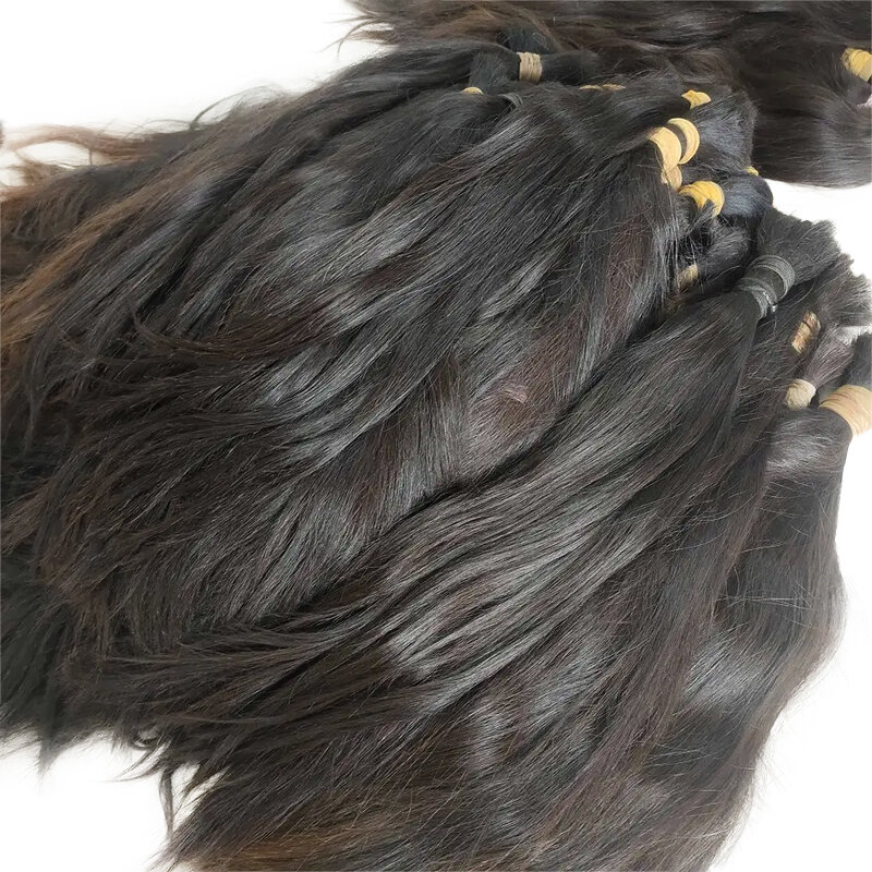 Mega rambut Cabelo Humano bundel rambut manusia Vietnam mentah untuk mengepang 100% tidak diproses tanpa pakan ekstensi massal rambut manusia