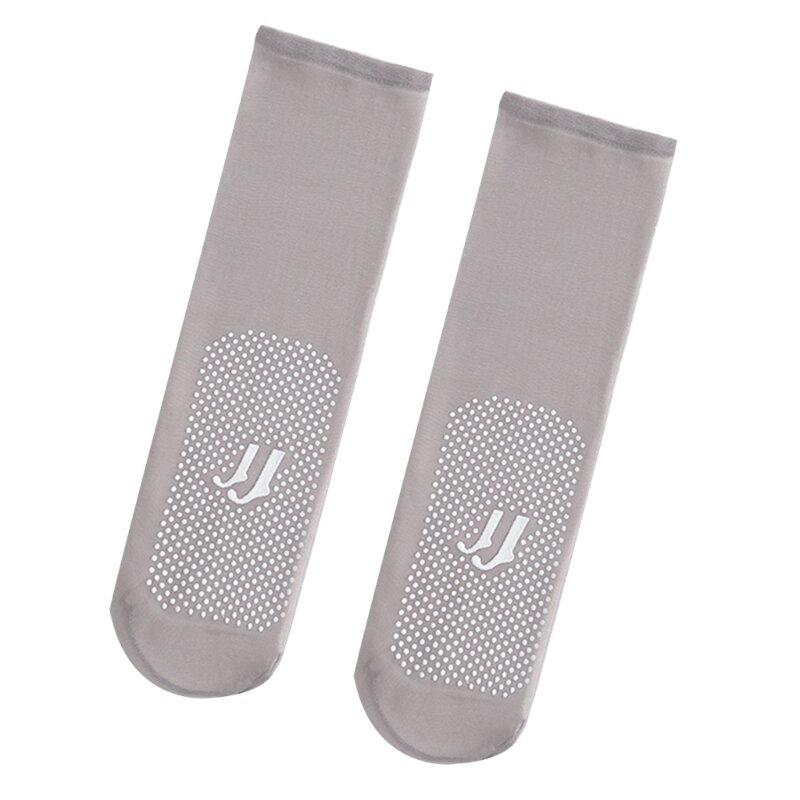 Kaus kaki musim panas pendek transparan kaus kaki elastis kristal sutra antiselip warna Solid stoking sejuk untuk wanita grosir harian anak perempuan