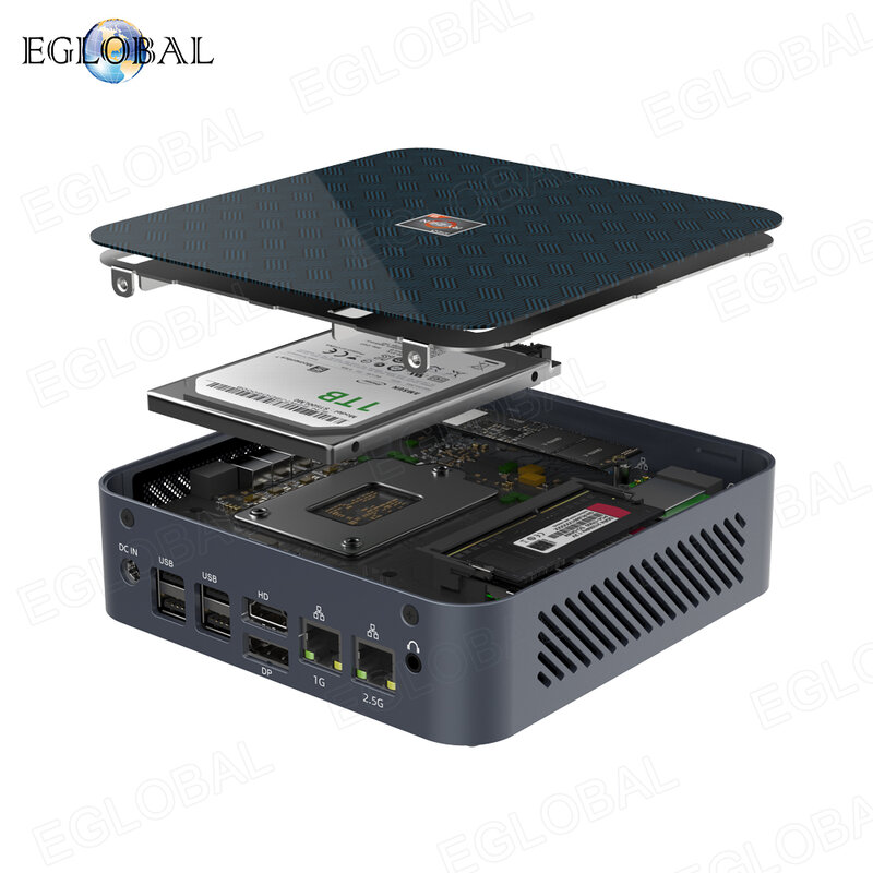 EGLOBAL-Mini PC Gaming, Ryzen 9, 32 GB, RAM DDR4, 1TB, SSD NVMe, Computador Desktop, Tipo-C, HDMI, Lan RJ45 Duplo