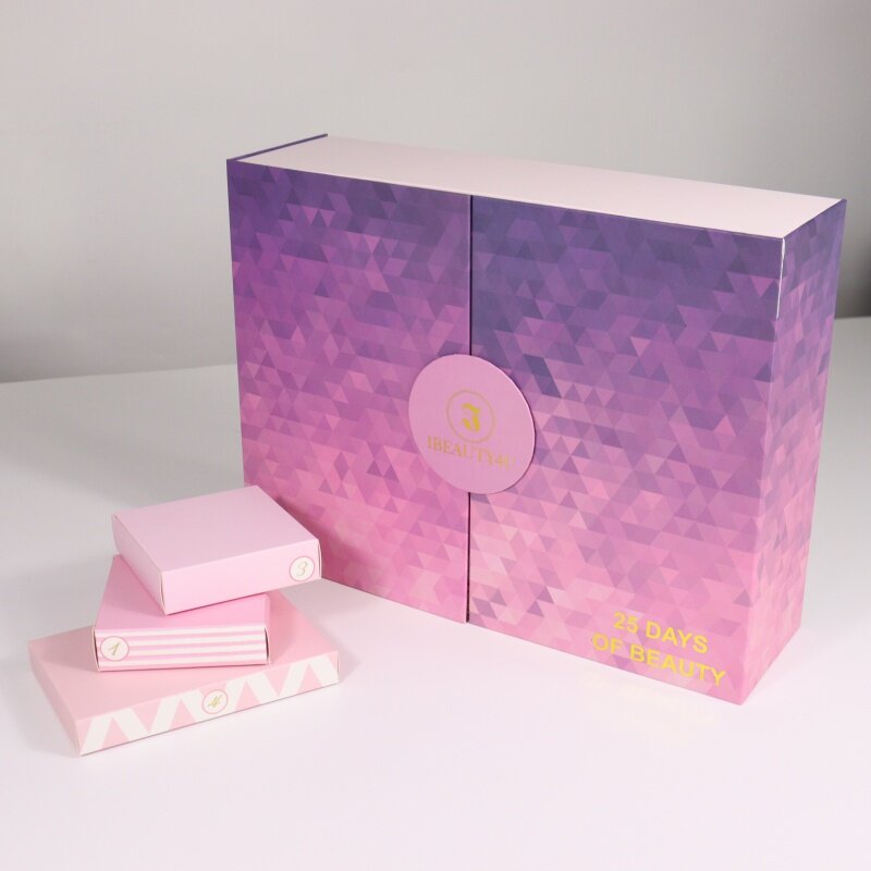 Customized productFancy cosmetics advent calendar gift Beauty calendar packaging with double door
