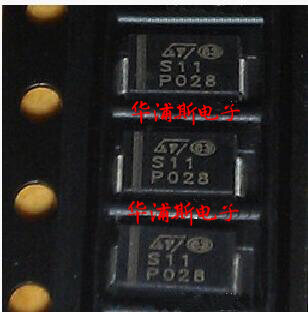 50 piezas 100% original PS1H100A pantalla de seda: S11 1A/100V SMD diodo Schottky SMA/DO214AC