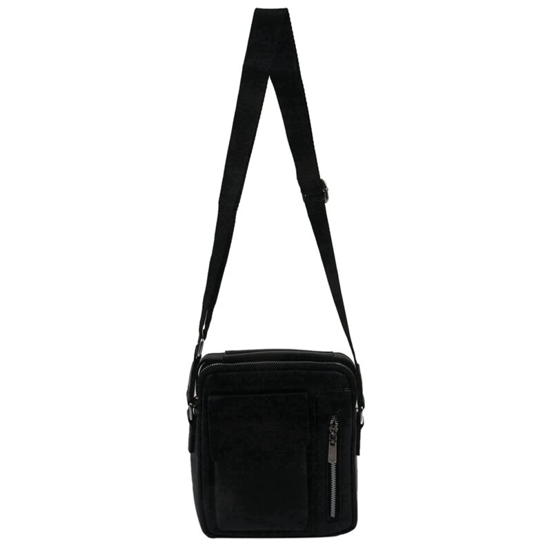 NEW-2X Weixier tas Messenger antik tas bahu pria tas selempang kulit Pu untuk pria tas (coklat tua & hitam)