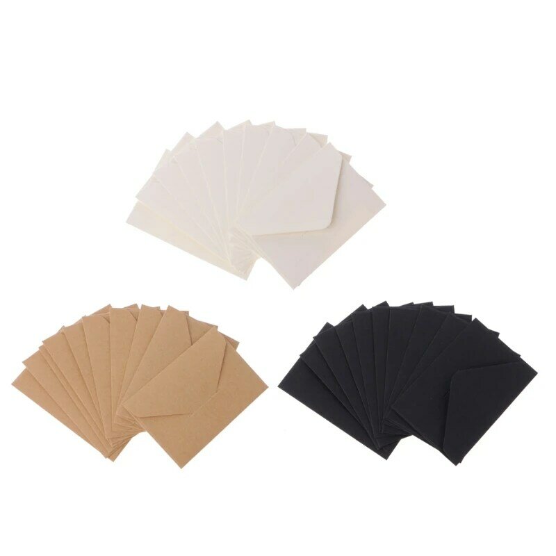 50Pcs Retro Kraft Paper Envelopes for 4.13 2.67In Thank You Cards Invitations